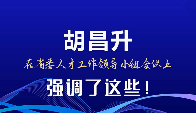 图解|胡昌升在省委人才工作领导小组会议上强调了这些！